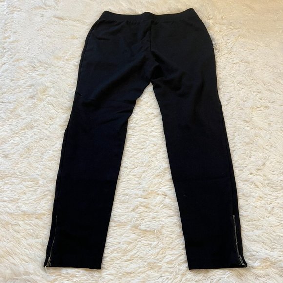 TAlbots Pants Women Medium Black Pull On Zip Legs Elastic Waist Stretch 13273 - Picture 5 of 11